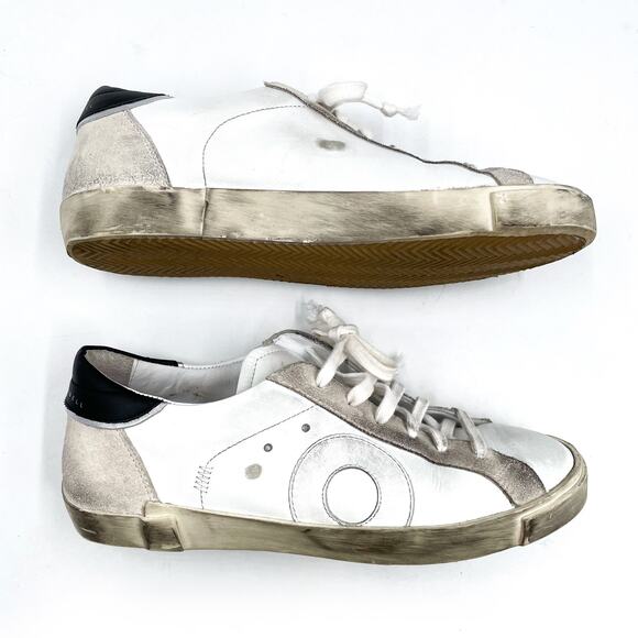 Oliver Cabell Demi Sneakers White Leather Low Top Distressed Sz 36 / 6 US Women - Picture 2 of 10